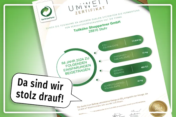 Umweltzertifikat Grüner Punkt 2024